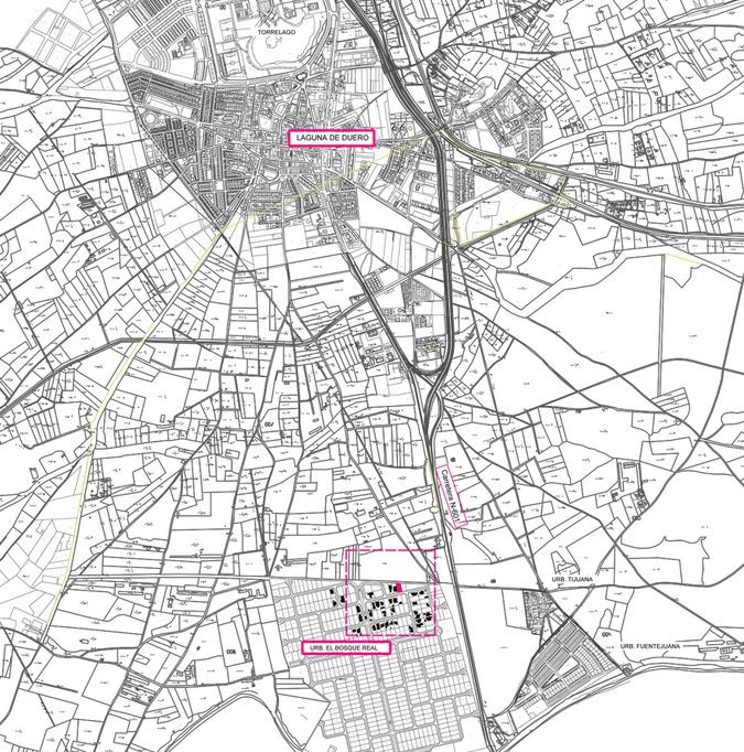 plano de Valladolid con la ubicación de Cruz Ruiz marcada